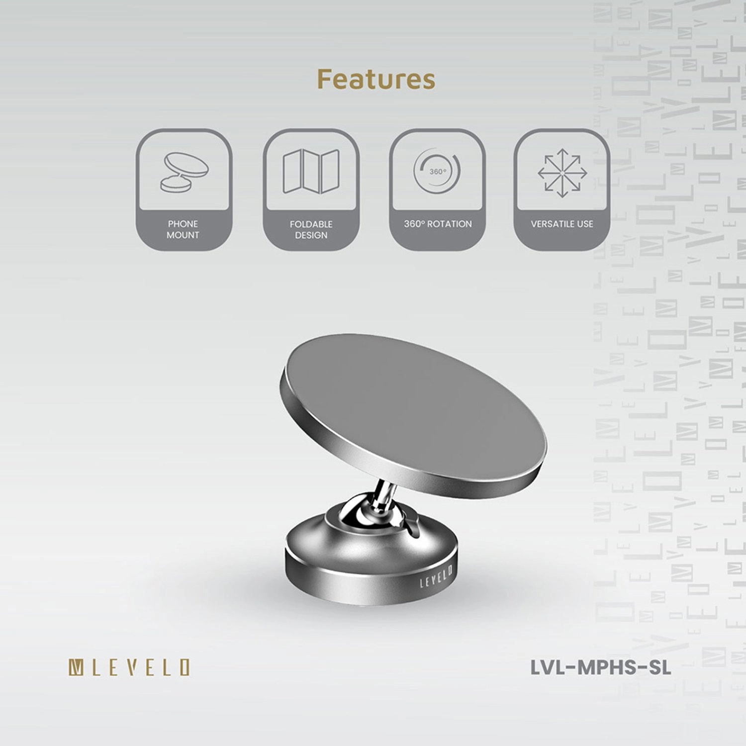 Magnifica - Car Mount Holder 360 Degree Silver