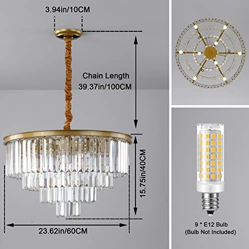 Modern Crystal Chandelier - 39.37 inches/100CM