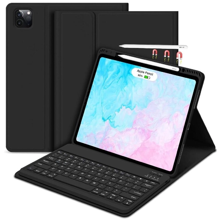 Keyboard Case with Magnetic Stand and Apple Pencil Storage for iPad M4 Pro 13-inch