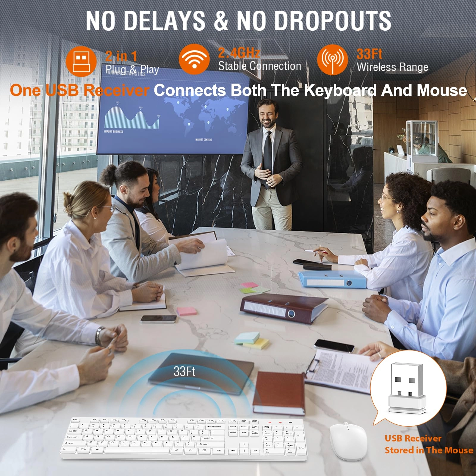 Keyboard and Mouse Combo - QWERTY Wireless