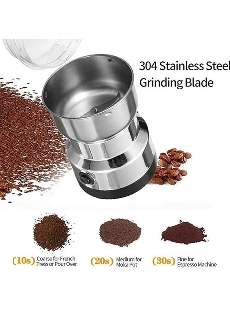 Electric Coffee Bean Grinder - Stainless Steel 4 Blades High-Speed