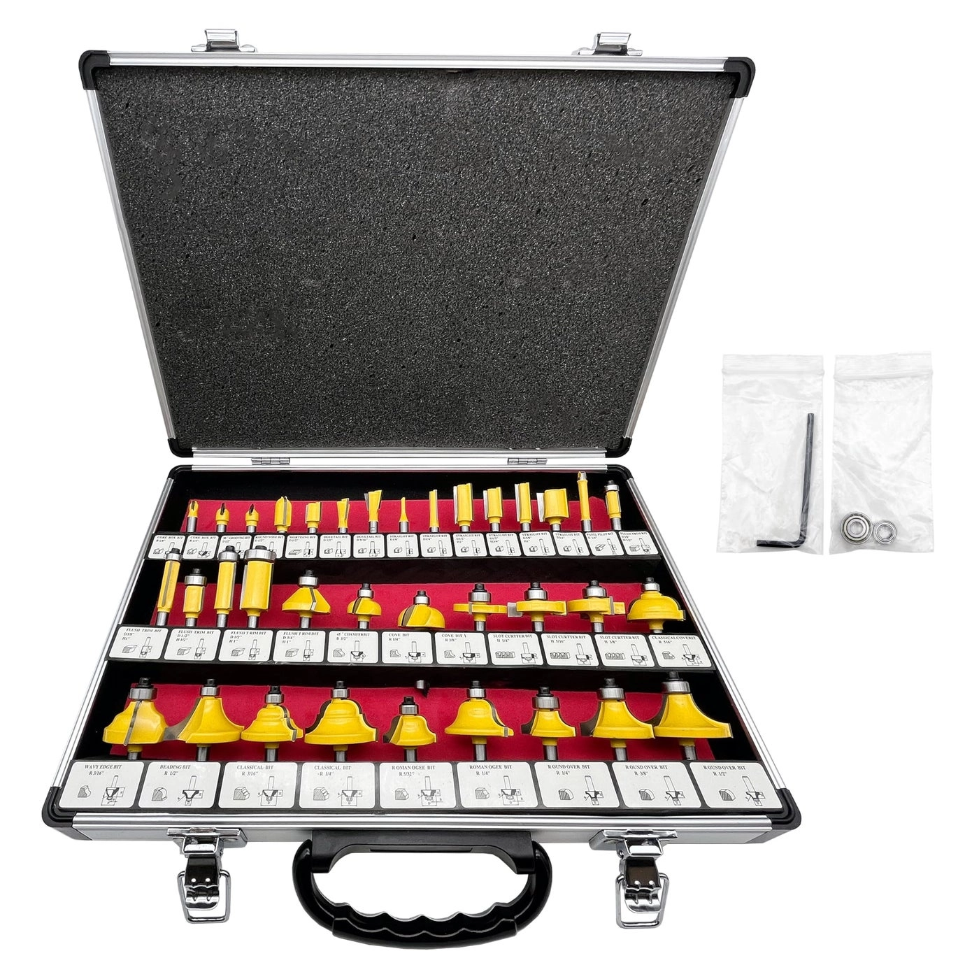 Carbide Tipped Router Bit Set - 1/4" Shank 35 PCS