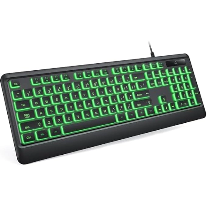 ERGONOMIC BACKLIT COMPUTER KEYBOARD - Wired