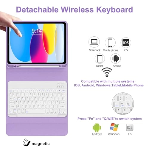 Keyboard Case with Pencil Holder for iPad 10th generation 10.9-inch (2022)