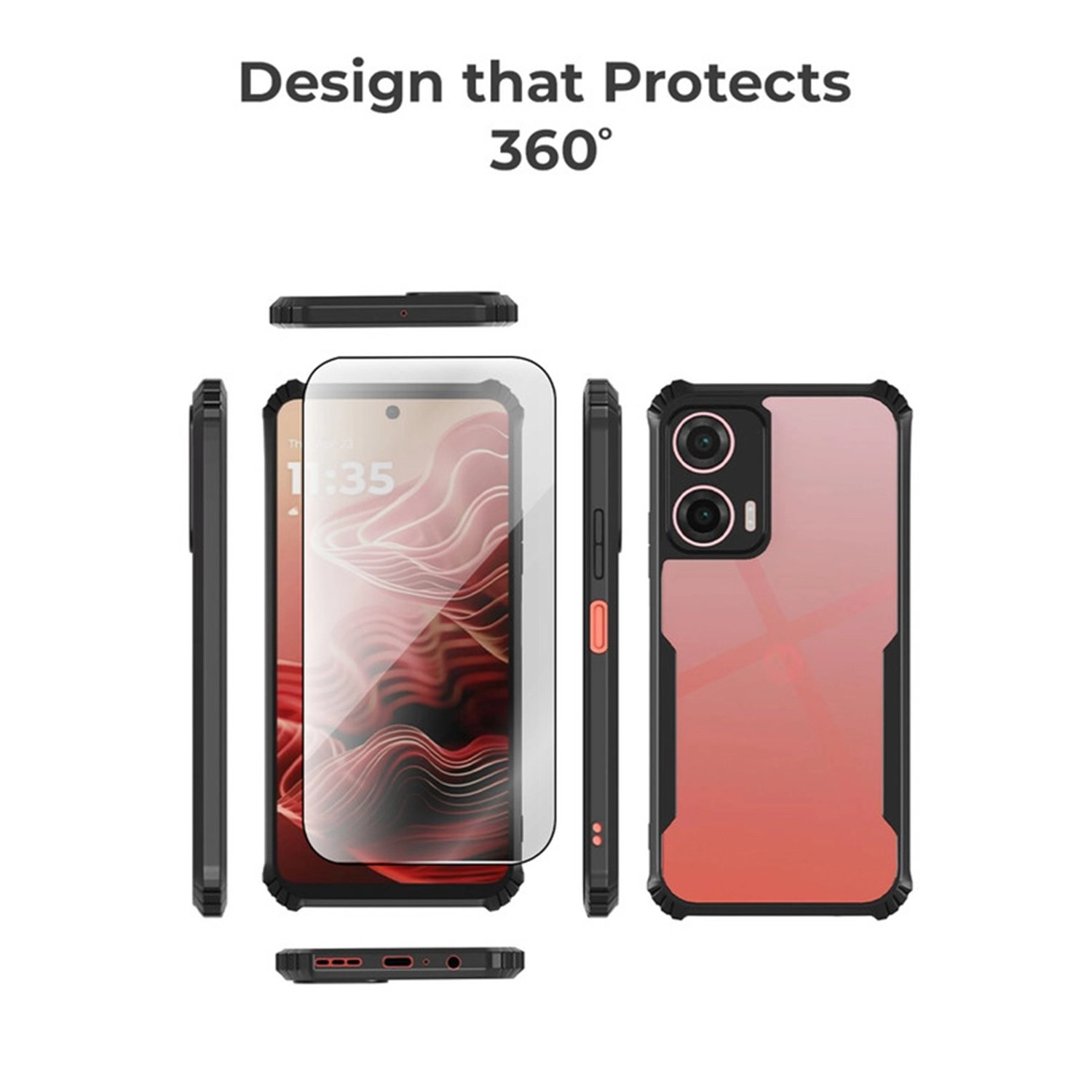Case With Screen Protector for Moto G35