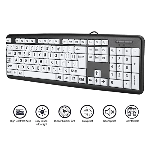 Large Print Computer Keyboard - Wired