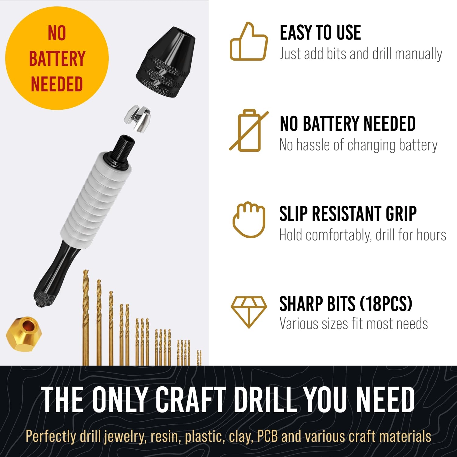 Pin Vise Hand Drill - 28 pieces 0.1mm-2.5mm