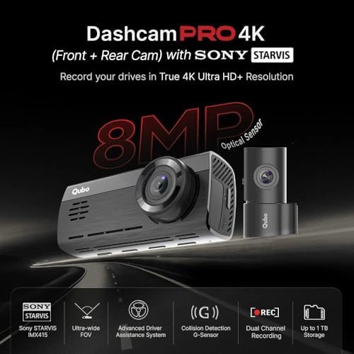 Dashcam 4K Dual 3840 x 2160 pixels