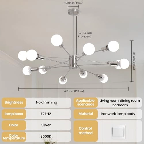 Sputnik Pendant Chandelier - Dimmable