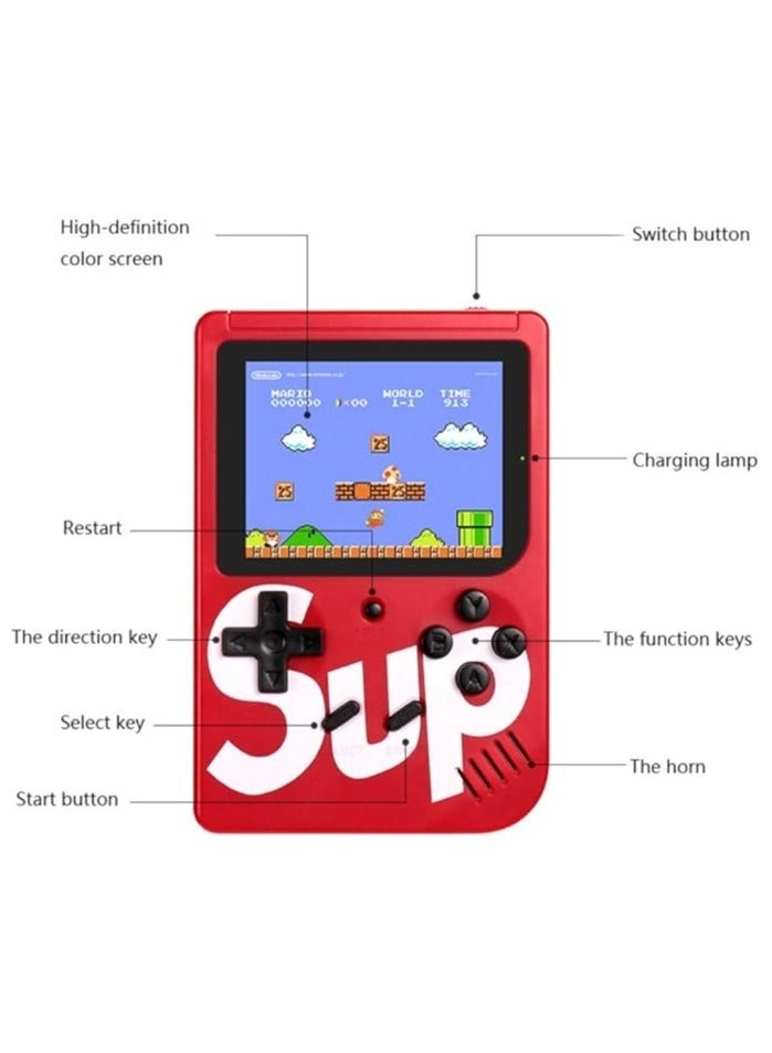 Handheld Game Console - 400 Built-in Games 3-Inch Color Screen Rechargeable Battery
