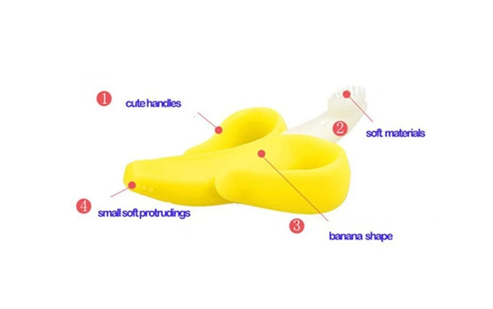 Baby Banana Toothbrush And Teether - 100% food grade silicon