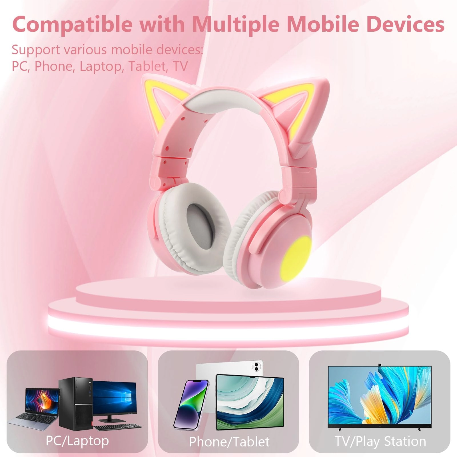 Cat Ear Bluetooth Headphones Wireless Headphone