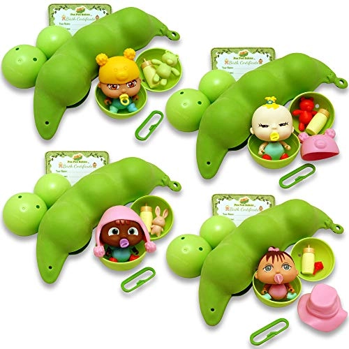 Pea Pod Babies - Set of 4 Collectible Mystery Surprise Ages 3+ Bundle