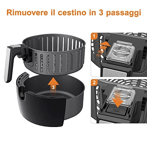 Air Fryer Replacement Basket - 5.5L Non-stick Dishwasher Safe