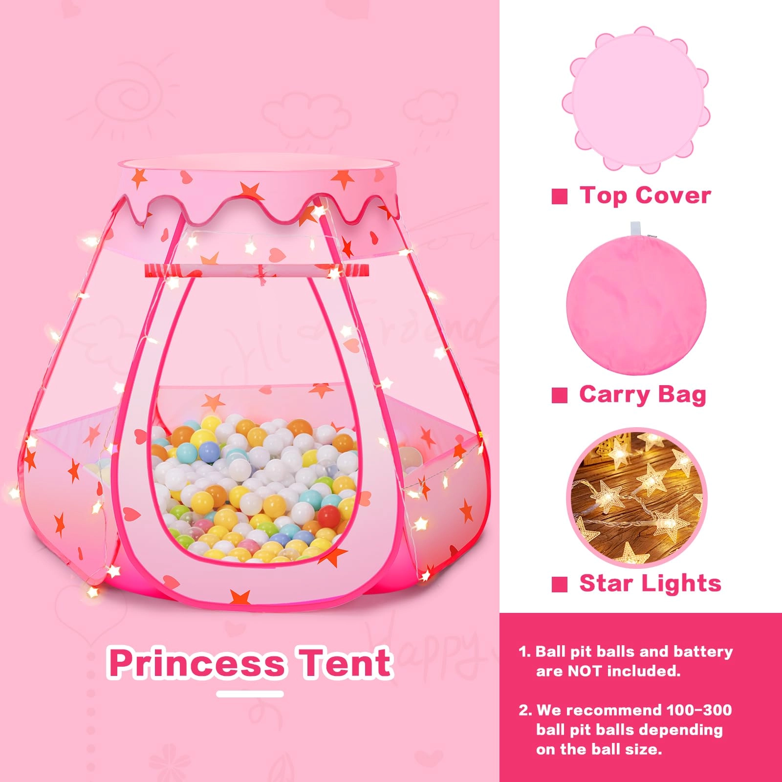 Pop Up Princess Play Tent