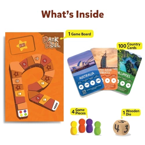 Rank & Roll: Countries of The World - Card & Board Game