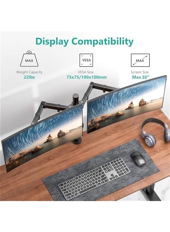 Dual Monitor Stand - 17″–36″ 75x75 or 100x100mm