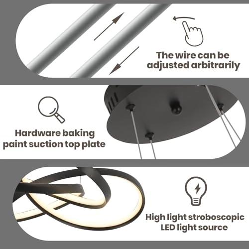 Modern LED Chandelier - Warm Neutral White Dimmable