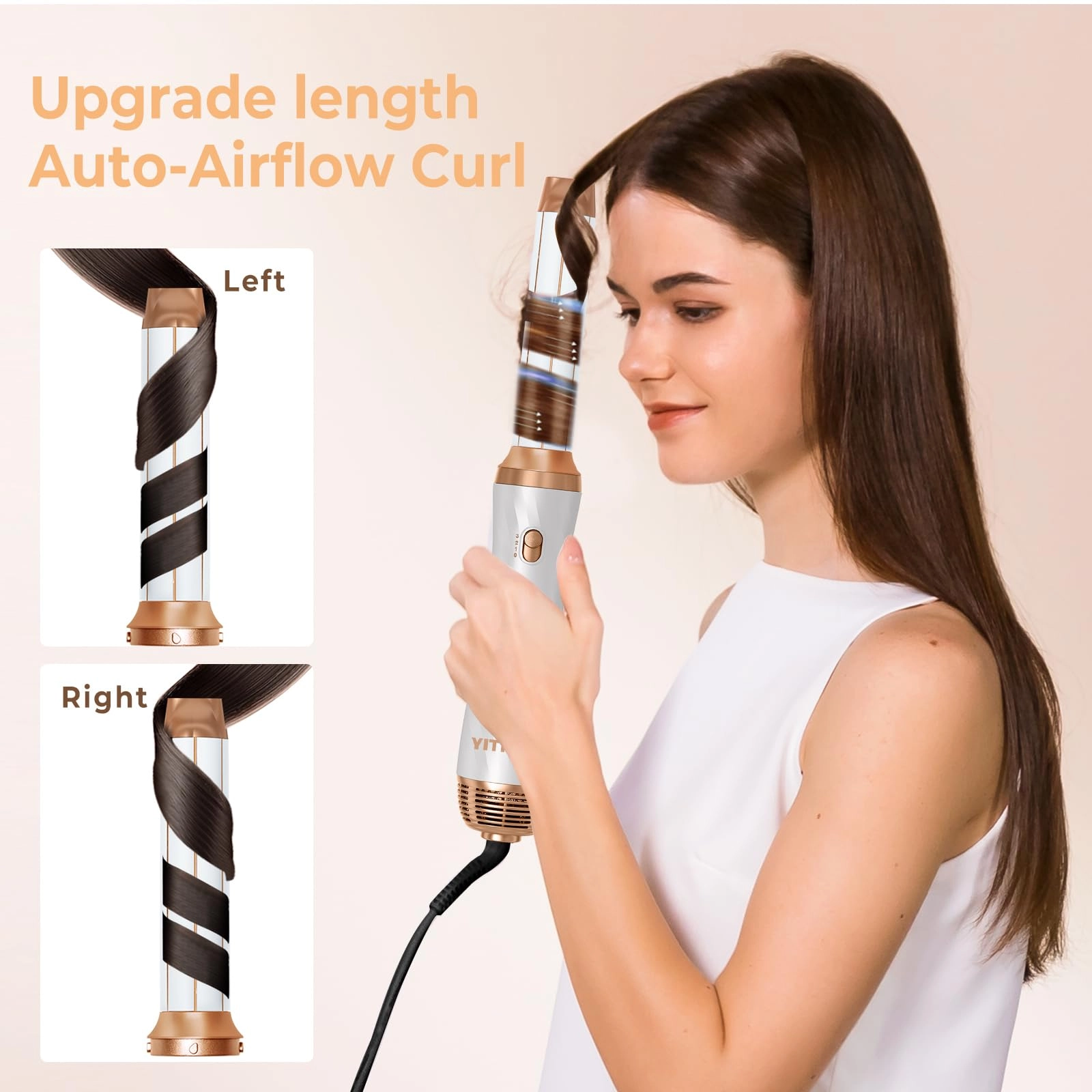6 in 1 Hair Dryer Brush - 700 watts Gold