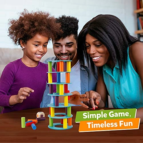 Wooden Tower Stacking Game - 3 years+ 44 pieces
