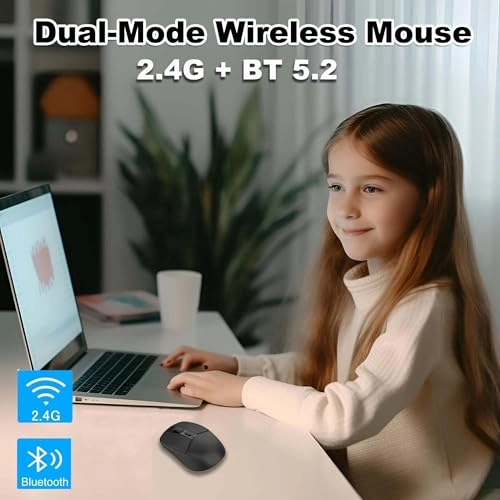 Wireless Mouse - Bluetooth 5.2 + 2.4G
