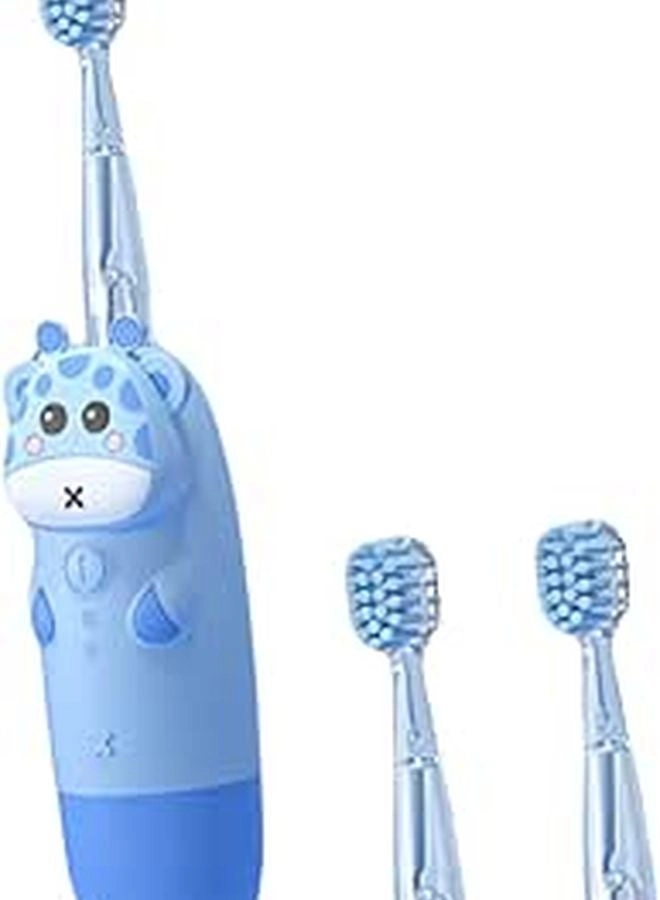 COOLHIYA Electric Toothbrush - Soft Bristles Battery Operated Blue Replacement Heads Bundle