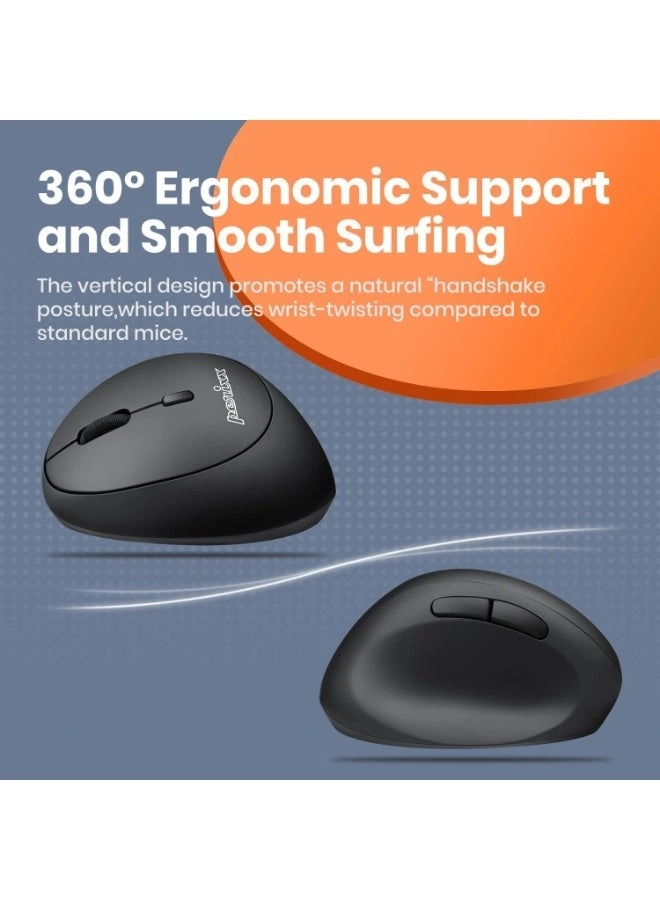 PERIMICE-713L Ergonomic Left-Hand Vertical Mouse - Wireless