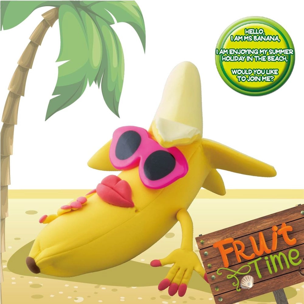 Fruit Time Banana Super Dough Kit - 3+ years 12 pcs