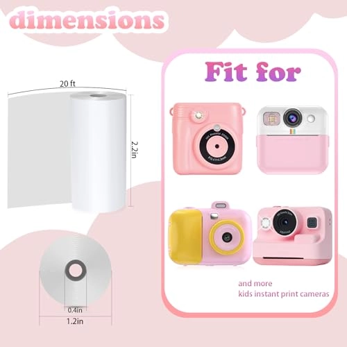 Kids Camera Instant Print Refill Paper - 16 Rolls 56mm
