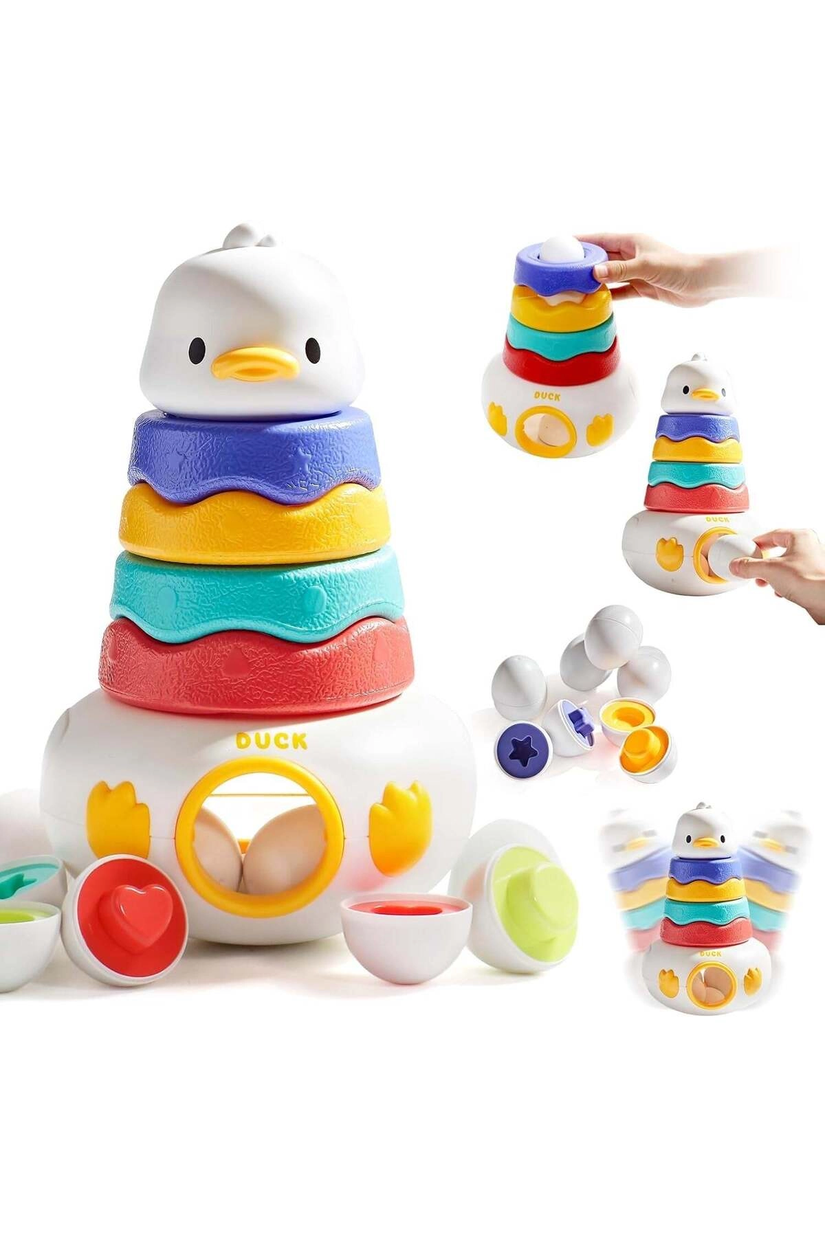 COLOR LAND CHILDRENS TOYS CENTER LLC Duck Tumbler Stacking Set - 12+ Months 1 Piece