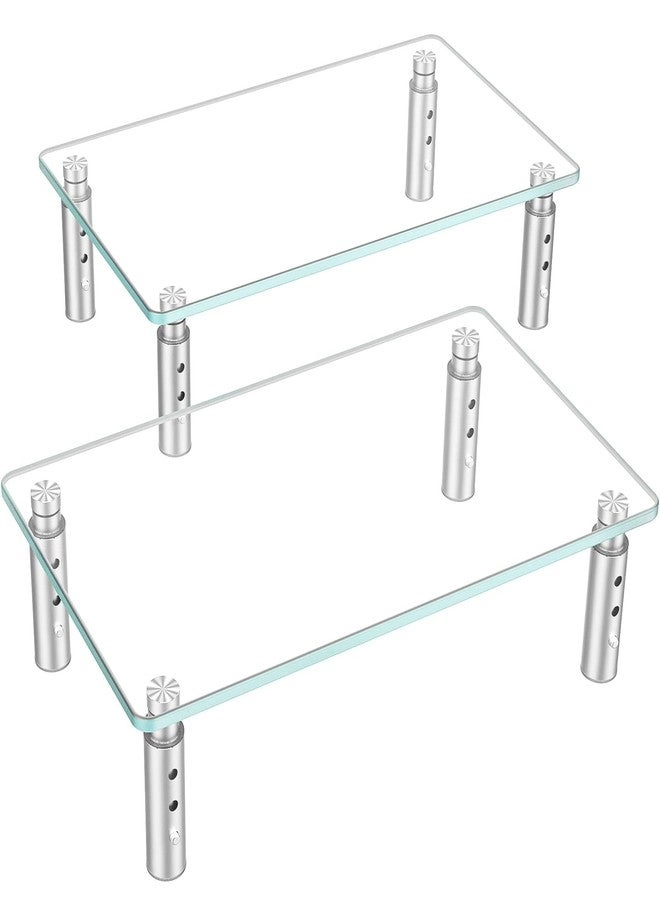 Monitor Stand Riser - 2 Pack Tempered Glass