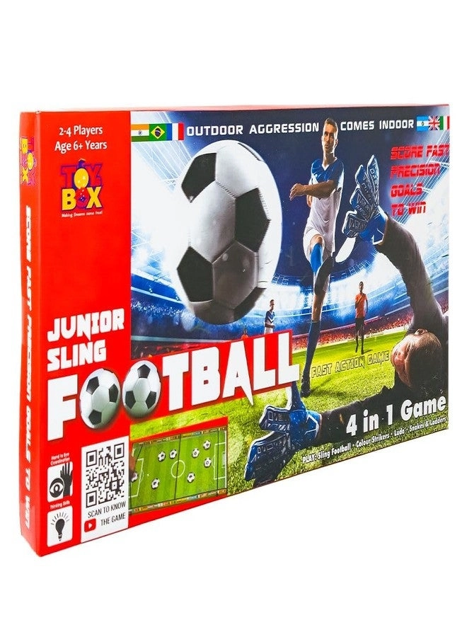 4-in-1 Sling Football - Junior + Colour Strikers + Snakes & Ladders + Ludo 6+ Years