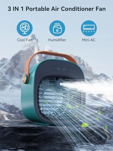 Portable Air Conditioner - 5200mAh Rechargeable 3 Speed