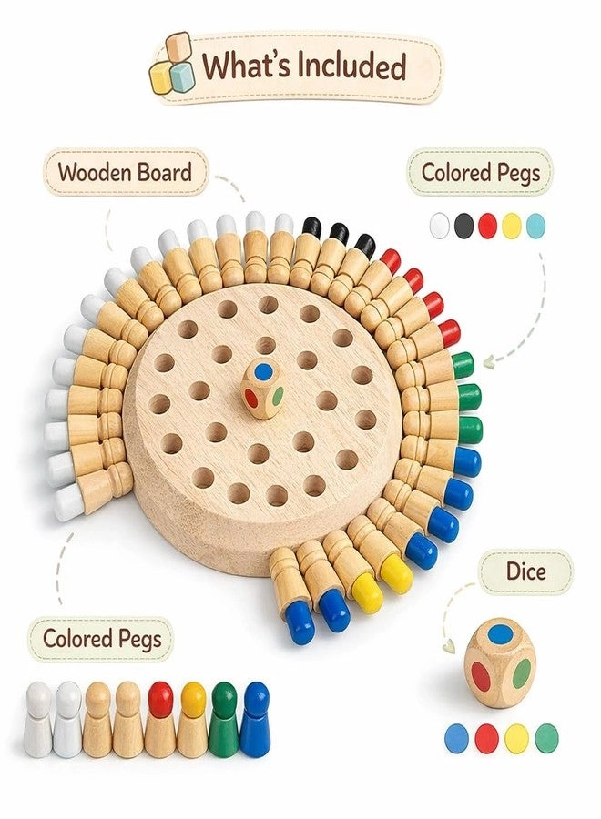 Wooden Memory Chess Game - Color Matching Brain Training