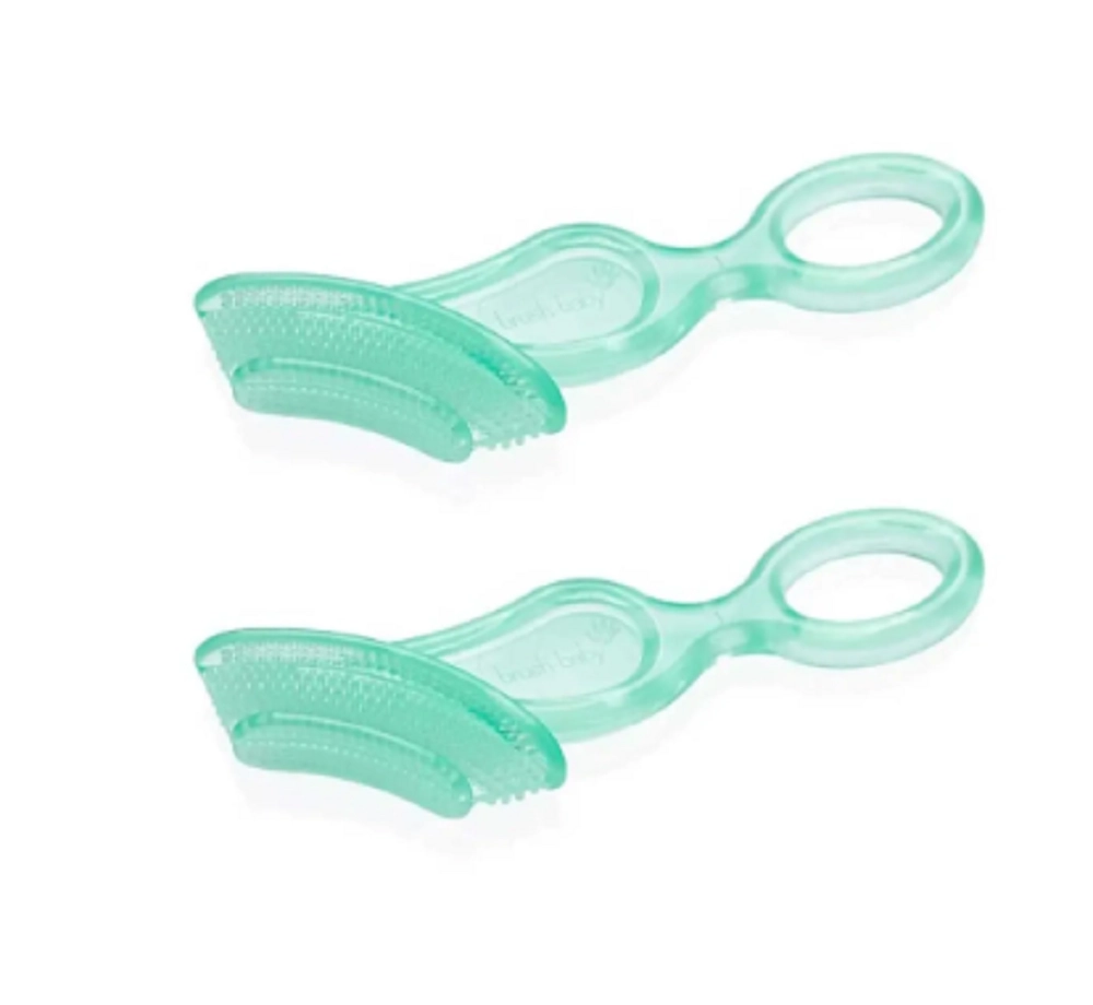 BrushBaby Chewable Toothbrush - Teal Double Pack