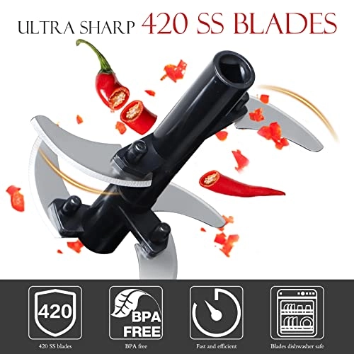 Manual Food Processor - 900 ml three blades