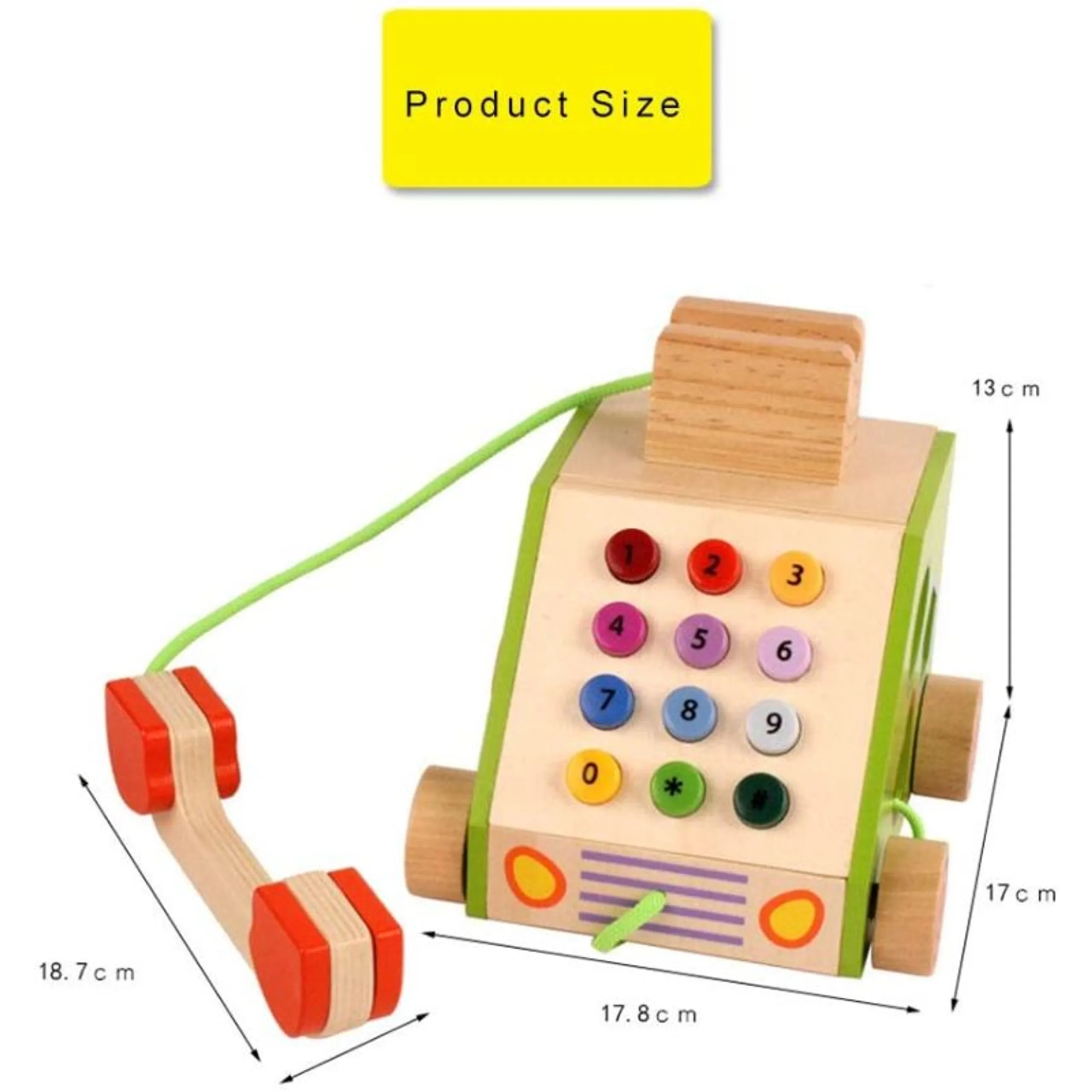 Pull Along Wooden Telephone