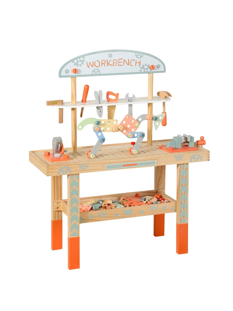 Little Angel Kids Wooden Tool Bench Set (5551007-MSN23029)