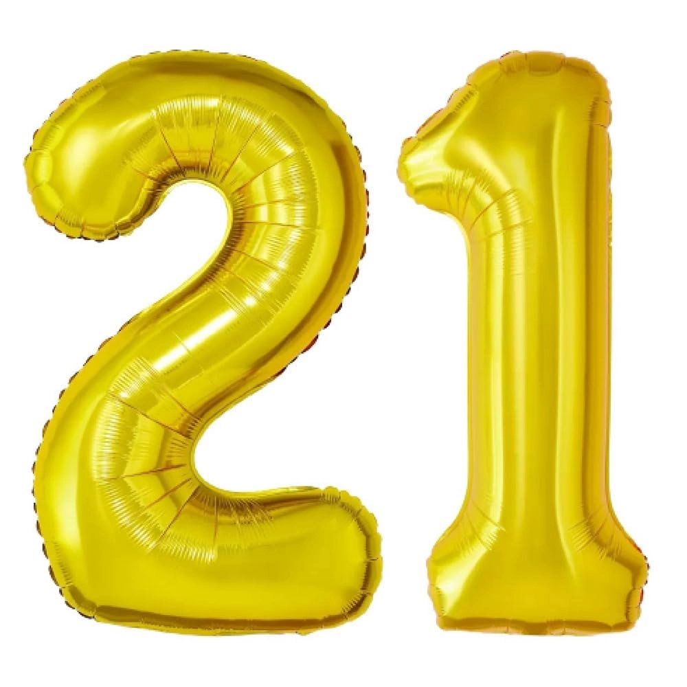Number 21 Birthday Balloons Set - 6 Count Birthday