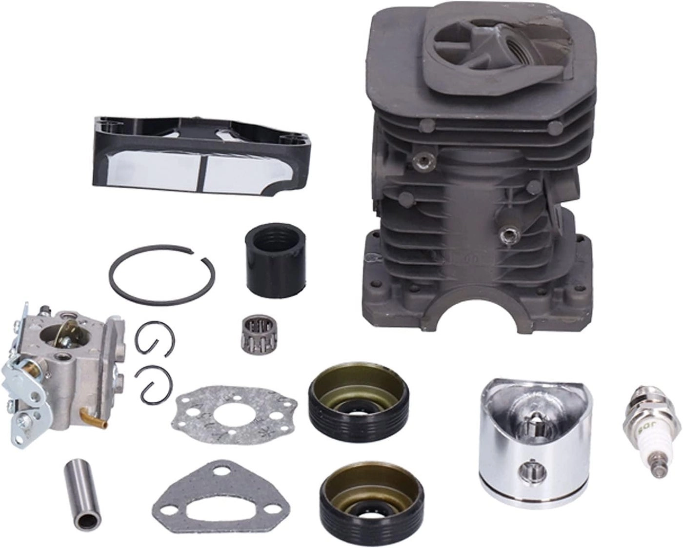 woobles Cylinder + Piston + Carburetor + Air Filter - 40mm Fit for Husqvarna 136 137 141 142 Chainsaw