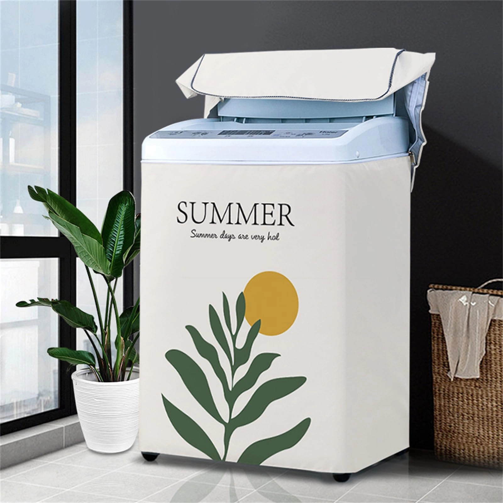 Top Load Washing Machine Cover - L Capacity 6-7.2 kg Oil On Canvas Effect 5