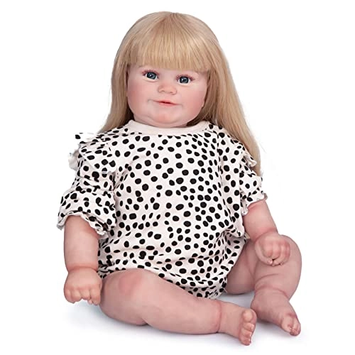 Reborn Baby Doll - 24 Inch Vinyl Cotton Body Pink Yarn Skirt Ages 3+