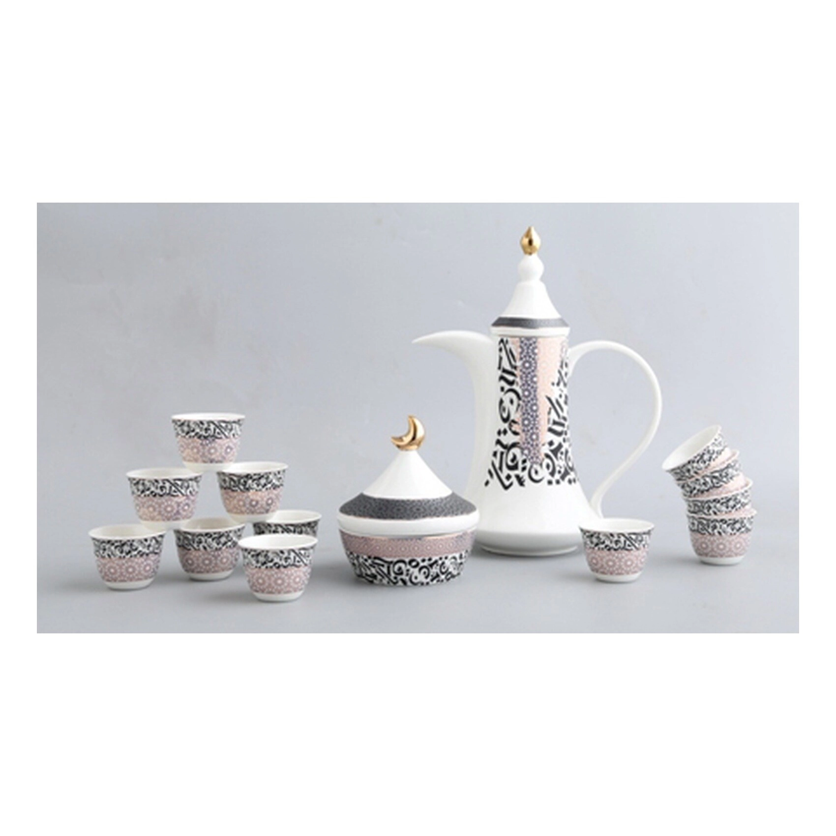 Cawa Coffee Cups - 16 pcs + Dallah + Dates Bowl