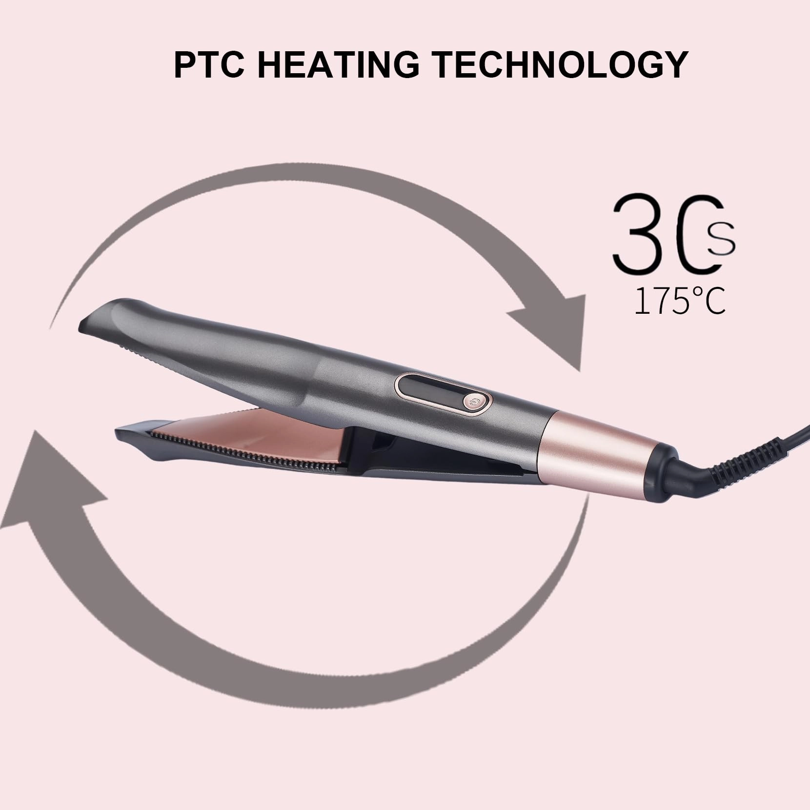 2 in 1 Hair Straightener and Curler - 1-inch Ceramic Titanium Plates 450°F