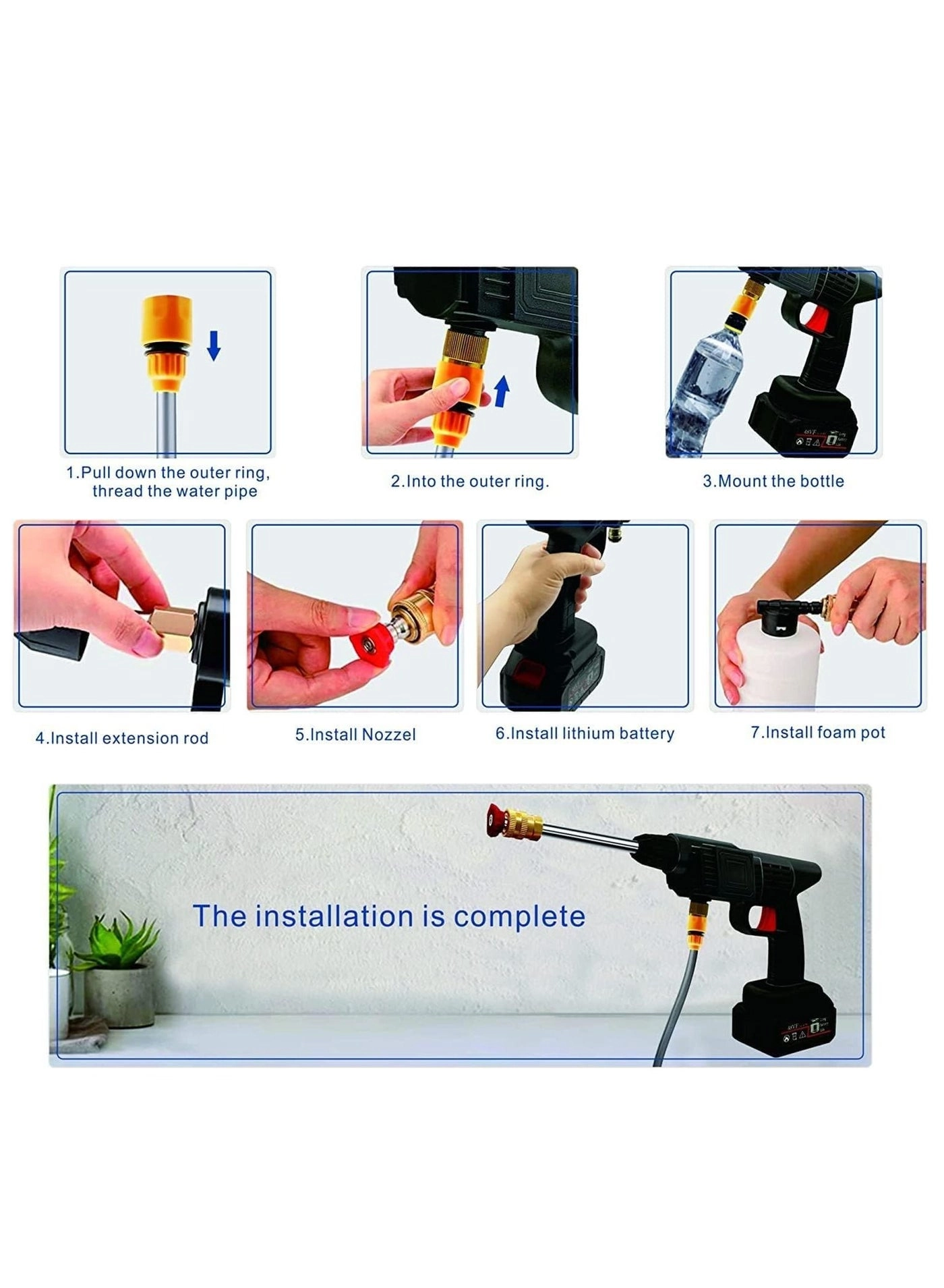 Cordless Portable Washer - 48V 200W 30Bar