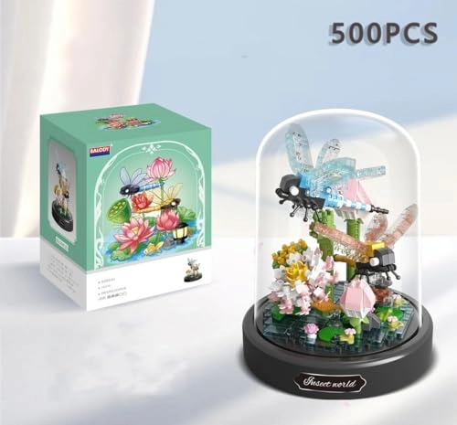 Dragonfly Eternal Flower - Construction Toy Interior Decoration