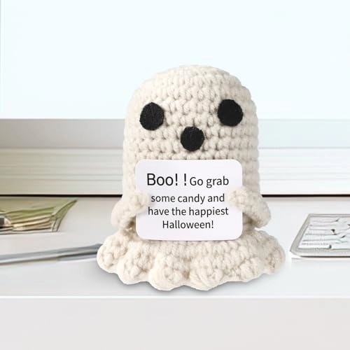 Positive Ghost Crochet - 7.5 x 6cm