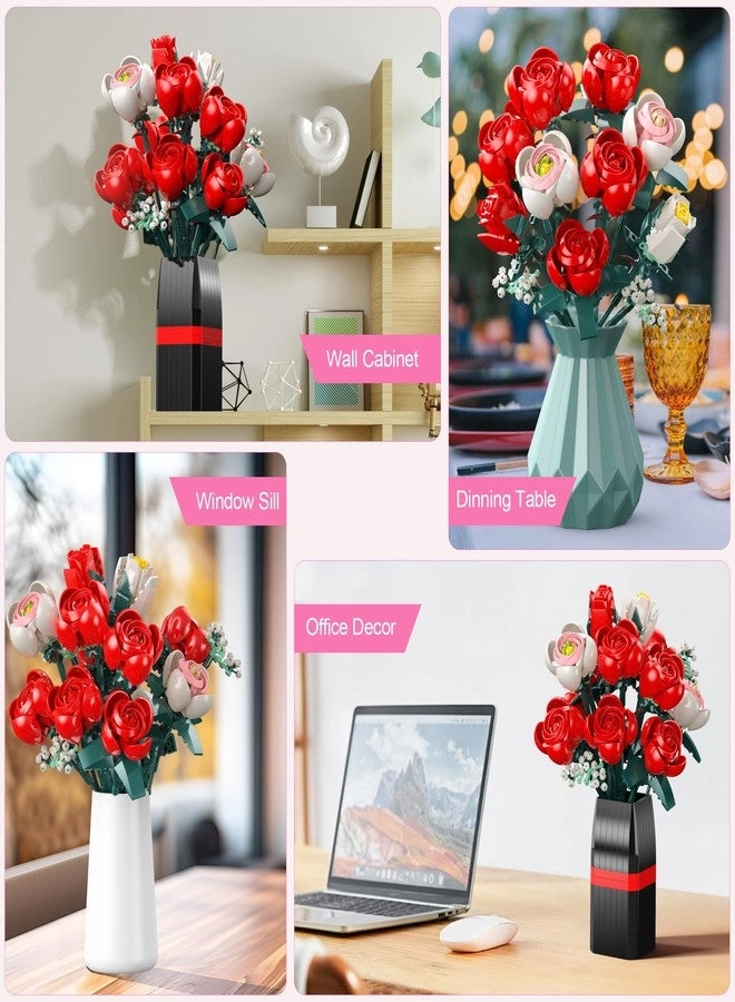 Roses Building Set - Flower Bouquet with Vase