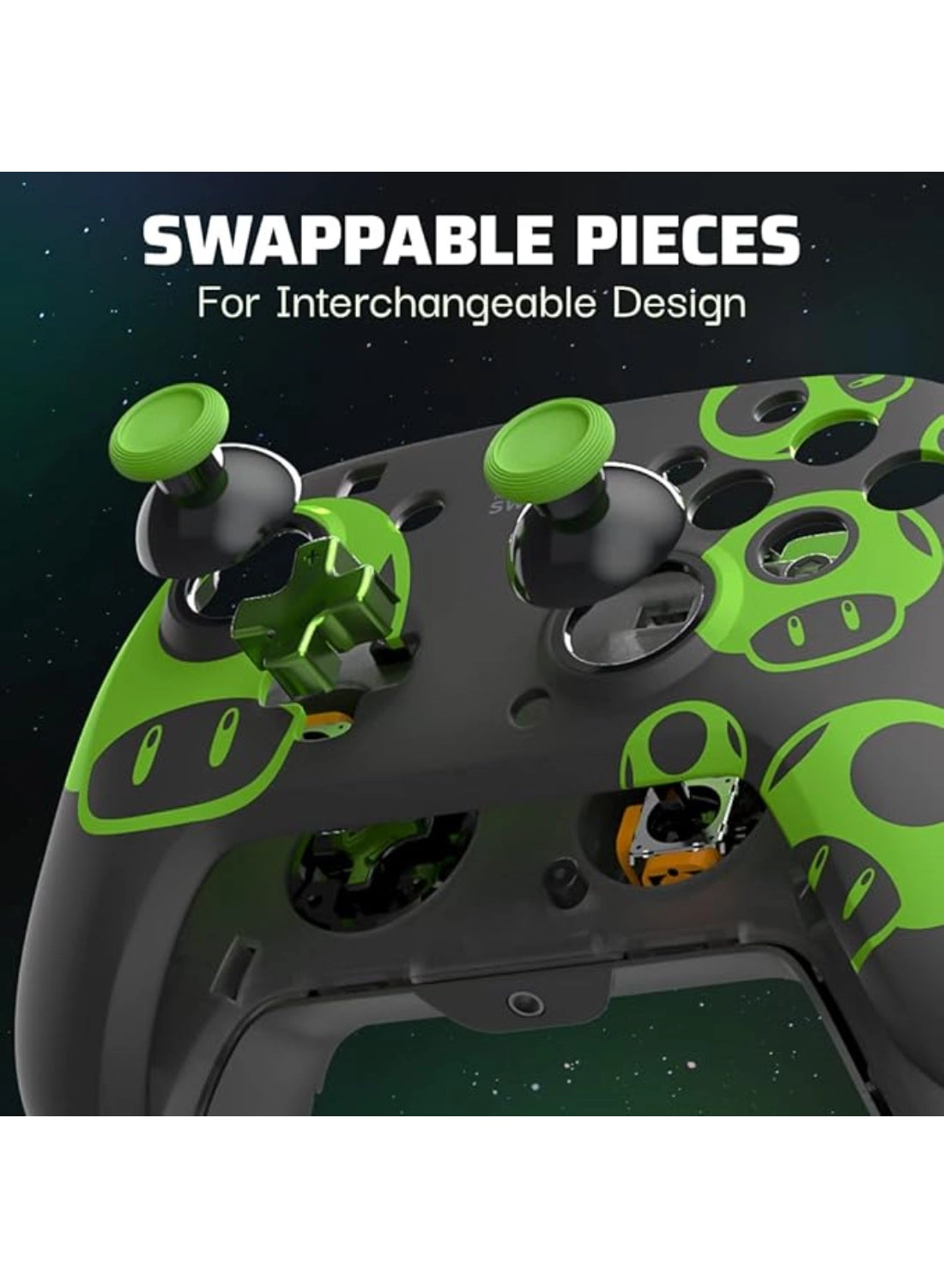 Nintendo Switch Sheikah Shoot Rematch Glow Wired Controller Black/Blue