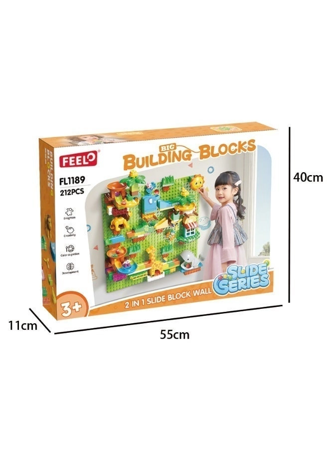 FEELO Slide Block Wall Set - Safari 212pcs